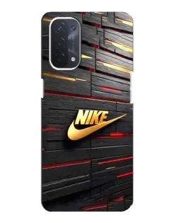 Чехол для OPPO A54 (5G) с картинкой «Золотой Nike на металле»