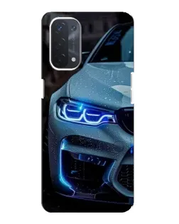 Чохол для OPPO A54 (5G) з картинкою «Погляд BMW з синіми фарами»