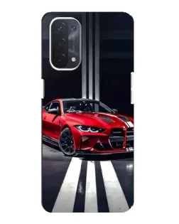Чехол для OPPO A54 (5G) с картинкой «Красная BMW на дороге»