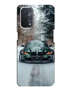 Чехол для OPPO A54 (5G) с картинкой «BMW в зимнем лесу»