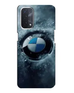Чехол для OPPO A54 (5G) с картинкой «Логотип BMW — лед»