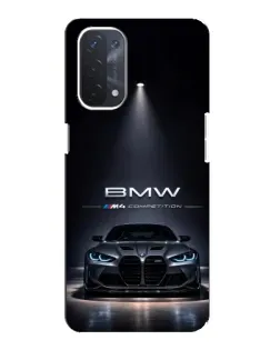 Чехол для OPPO A54 (5G) с картинкой «BMW сквозь ночной город»