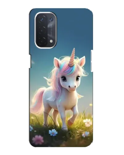 Чехол для OPPO A54 (5G) с картинкой «Единорог на поляне»