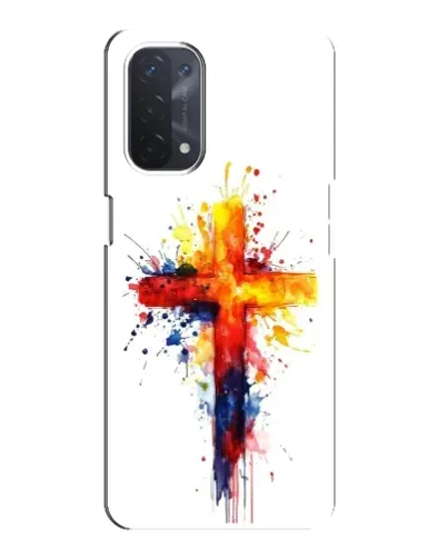 Чехол для OPPO A54 (5G) с картинкой «Акварельный крест»