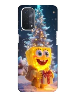Чехол для OPPO A54 (5G) с картинкой «Рождественский Спанч Боб»