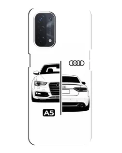 Чехол для OPPO A54 (5G) с картинкой «Audi — контрастный дизайн»