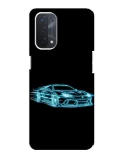 Чехол для OPPO A54 (5G) с картинкой «Неоновый контур Lamborghini»