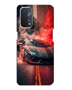 Чехол для OPPO A54 (5G) с картинкой «Lamborghini красный дым»