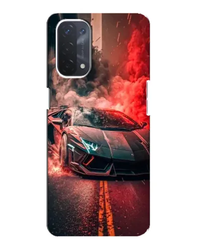 Чехол для OPPO A54 (5G) с картинкой «Lamborghini красный дым»