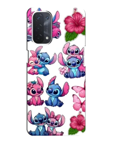 Чехол для OPPO A54 (5G) с картинкой «Стикеры Stitch и Angel»