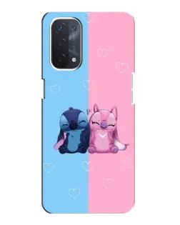 Чехол для OPPO A54 (5G) с картинкой «Stitch и Angel Love»