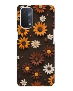 Чохол для OPPO A54 (5G) з картинкою «Візерунок з маленьких соняшників»