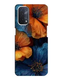 Чохол для OPPO A54 (5G) з картинкою «Яскрава синьо-помаранчева флора»