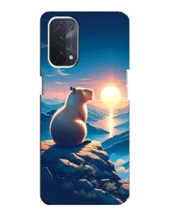 Чохол для OPPO A54 (5G) з картинкою «Захід сонця з капібарою»