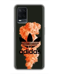 Чохол для OPPO A54 з картинкою «Помаранчевий дим Adidas»