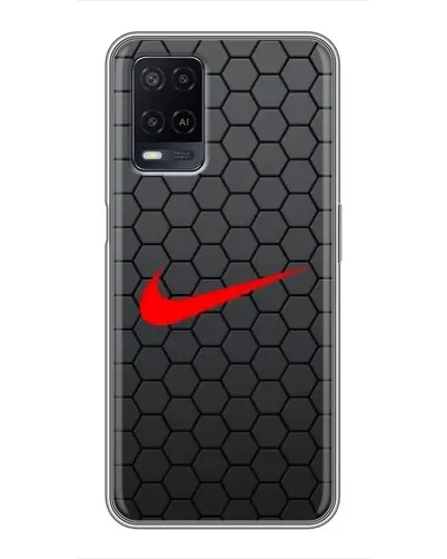 Чехол для OPPO A54 с картинкой «Nike — карбоновая сетка»