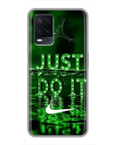 Чехол для OPPO A54 с картинкой «Зеленый неоновый Nike»