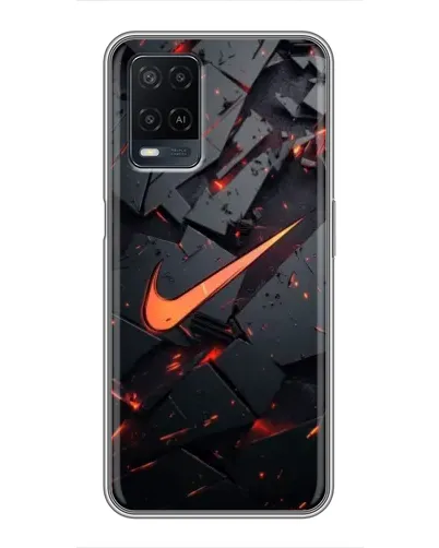 Чехол для OPPO A54 с картинкой «Nike — эффект разломов»