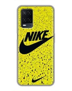 Чехол для OPPO A54 с картинкой «Желтый текстурный Nike»