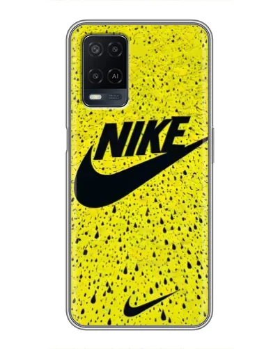 Чехол для OPPO A54 с картинкой «Желтый текстурный Nike»