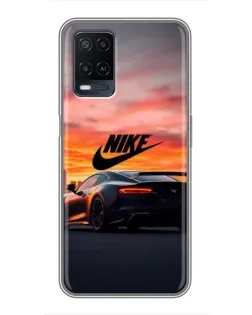 Чехол для OPPO A54 с картинкой «Nike и суперкар»