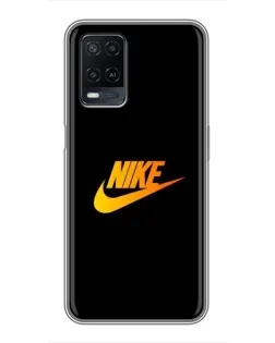 Чехол для OPPO A54 с картинкой «Золотой логотип Nike»