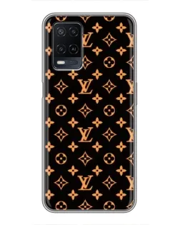 Чехол для OPPO A54 с картинкой «Золотая монограмма LV»