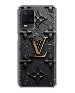 Чехол для OPPO A54 с картинкой «Кожаная текстура LV»