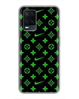 Чехол для OPPO A54 с картинкой «Неоновый принт LV»