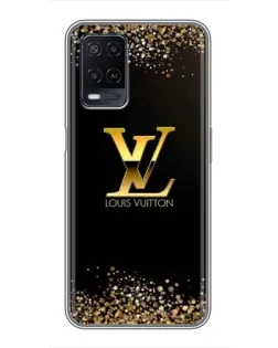 Чехол для OPPO A54 с картинкой «LV — золотые искры»