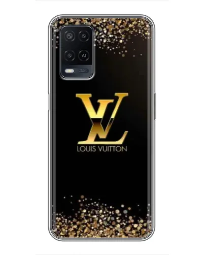 Чехол для OPPO A54 с картинкой «LV — золотые искры»