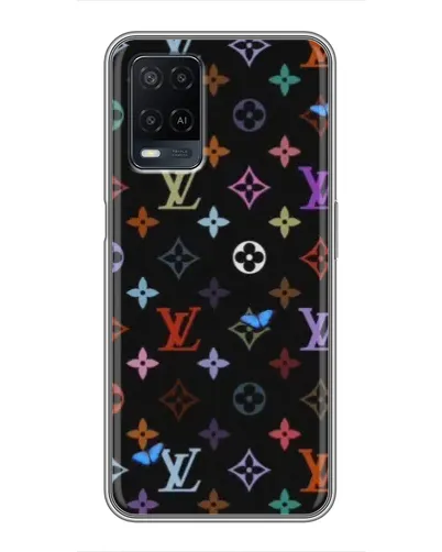 Чехол для OPPO A54 с картинкой «Цветная монограмма LV»