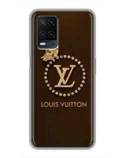 Чехол для OPPO A54 с картинкой «LV — золотая печать»