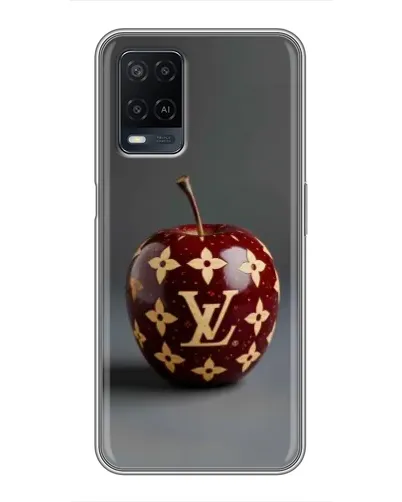 Чехол для OPPO A54 с картинкой «Красное яблоко LV»