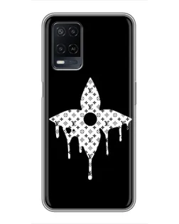 Чехол для OPPO A54 с картинкой «Цветочная монограмма»
