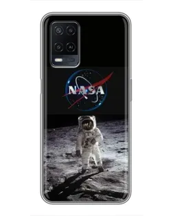Чехол для OPPO A54 с картинкой «Астронавт на Луне»