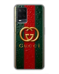 Чохол для OPPO A54 з картинкою «Gucci — фірмова смуга та золото» Чохол для OPPO A54 з картинкою «Gucci — фірмова смуга та золото»