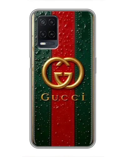 Чехол для OPPO A54 с картинкой «Gucci — фирменная полоса и золото» Чехол для OPPO A54 с картинкой «Gucci — фирменная полоса и золото»