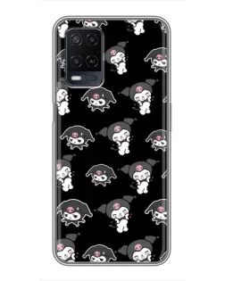 Чехол для OPPO A54 с картинкой «Черный паттерн Kuromi»