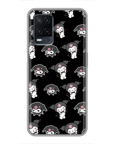 Чехол для OPPO A54 с картинкой «Черный паттерн Kuromi»