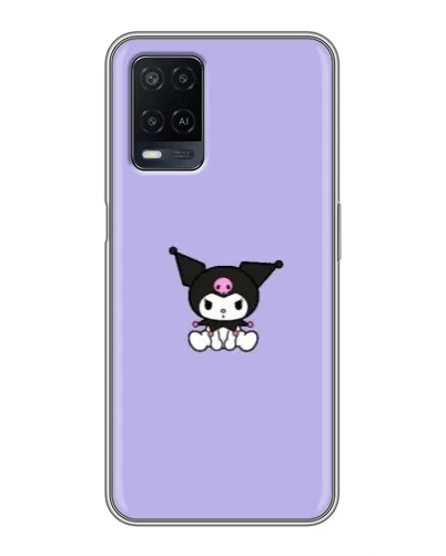 Чехол для OPPO A54 с картинкой «Kuromi — фиолетовый минимализм»