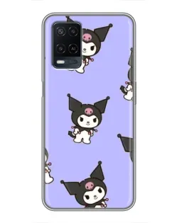 Чехол для OPPO A54 с картинкой «Паттерн с Kuromi»