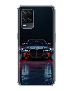 Чехол для OPPO A54 с картинкой «BMW на мокрой дороге»