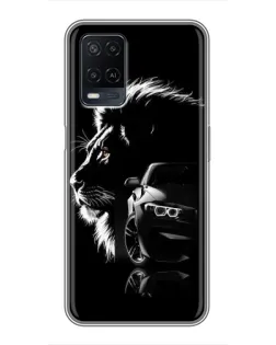 Чехол для OPPO A54 с картинкой «BMW и лев»