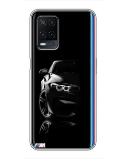 Чехол для OPPO A54 с картинкой «Силуэт BMW в темноте»