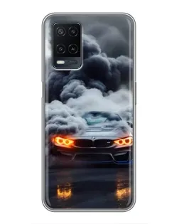 Чехол для OPPO A54 с картинкой «BMW в дыму»