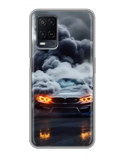 Чехол для OPPO A54 с картинкой «BMW в дыму»