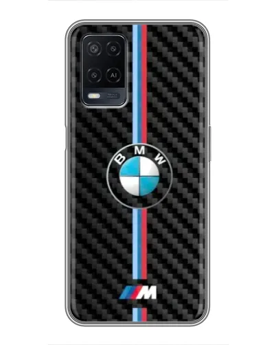 Чехол для OPPO A54 с картинкой «Эмблема BMW и карбон»