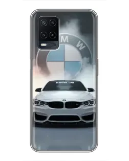 Чехол для OPPO A54 с картинкой «BMW в белом дыму» Чехол для OPPO A54 с картинкой «BMW в белом дыму»
