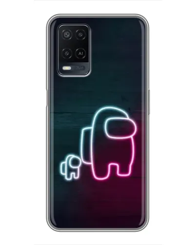 Чехол для OPPO A54 с картинкой «Among Us неон-арт»